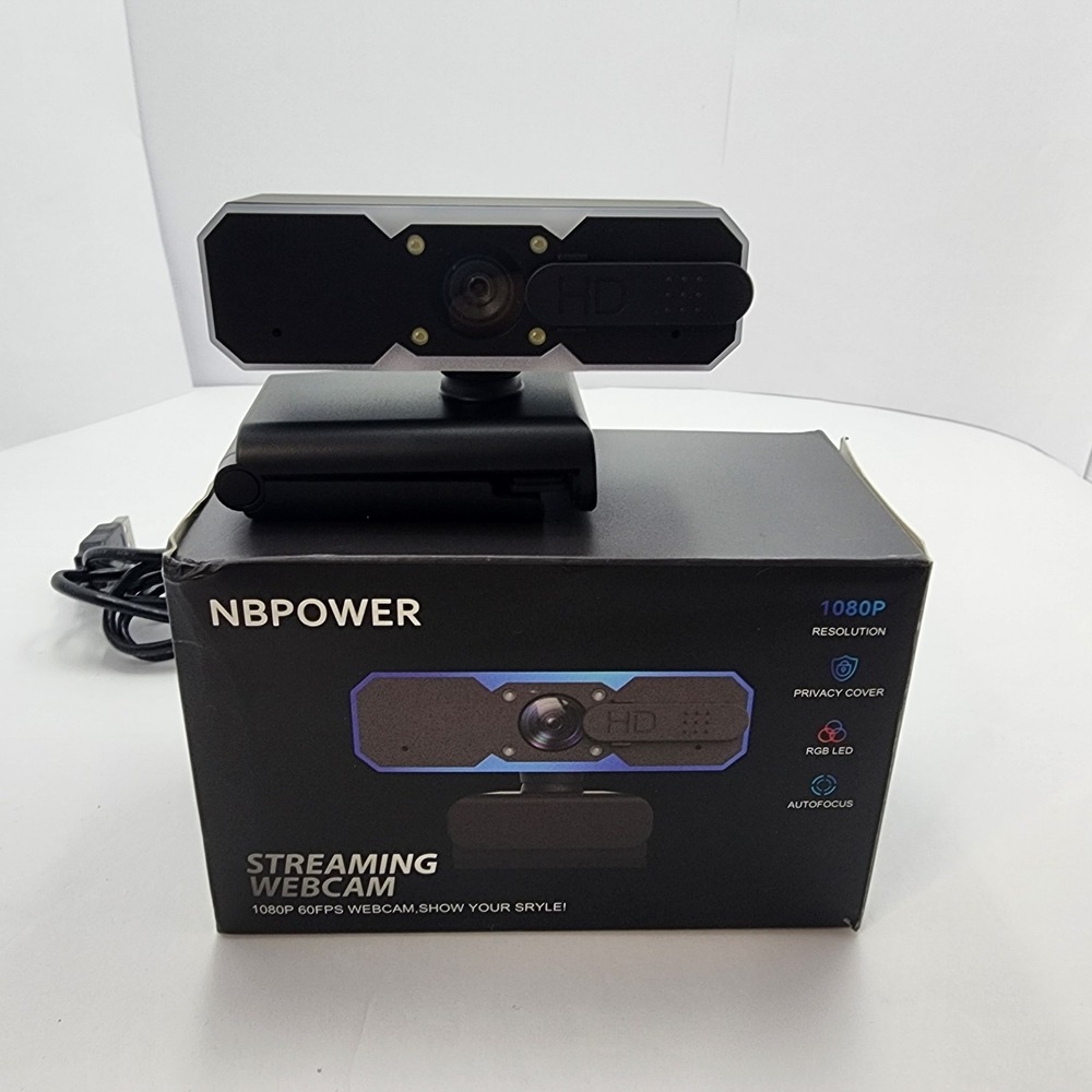 NBPOWER Black 1080P 60Fps Autofocus Digital Streaming Webcam With Microphone - Picture 1 of 8